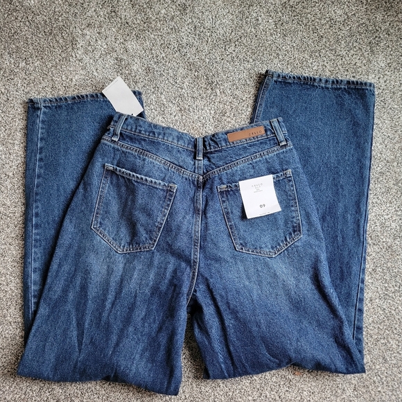 Cello 90s Baggy Distressed Frayed Highrise Dark Blue Junior's Jeans Size 9 NWT - Picture 7 of 9